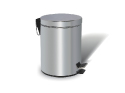 Chrome Dustbin – 3 liters, round, mirror polished with foot peda